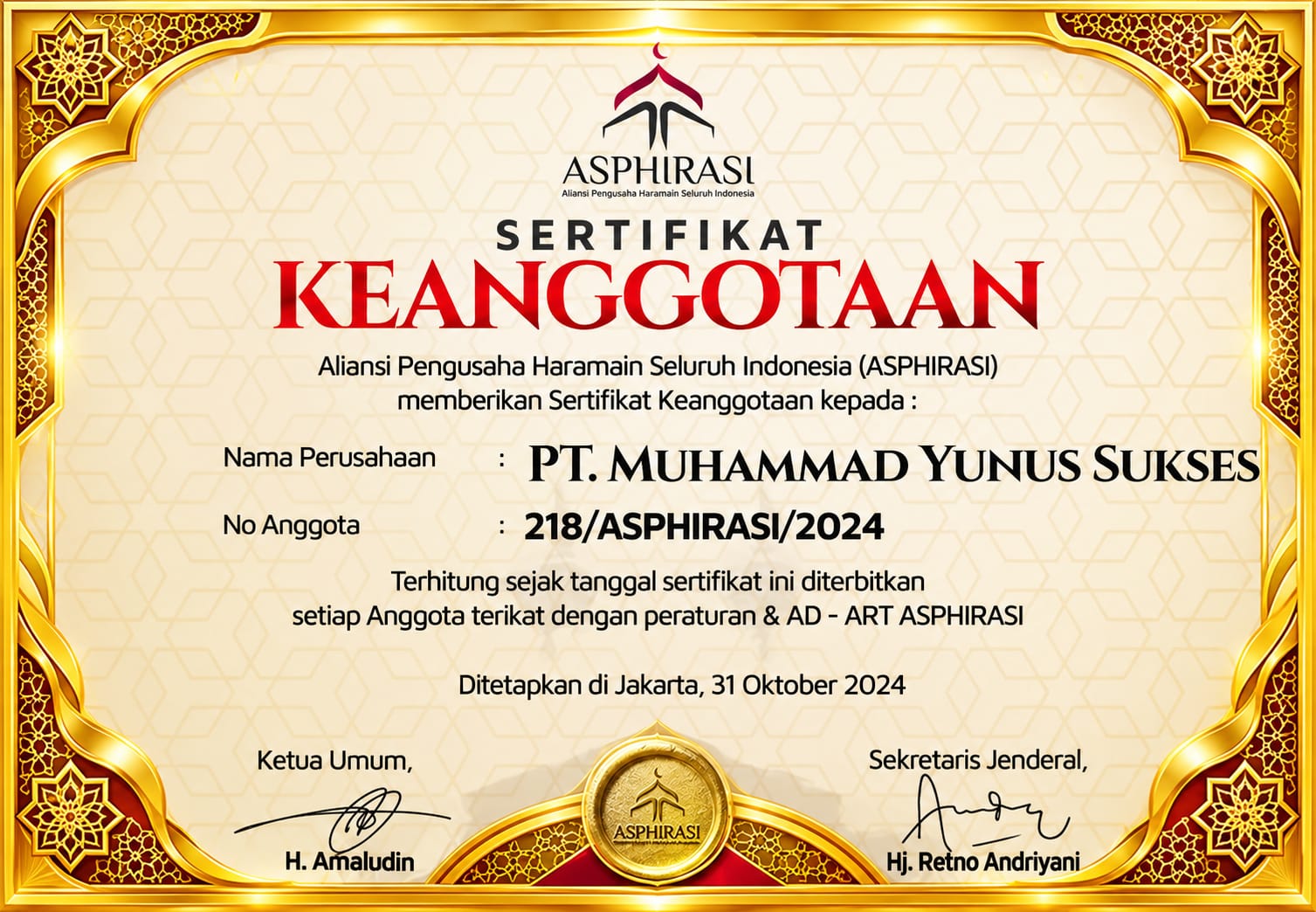 Sertifikat MySumroh